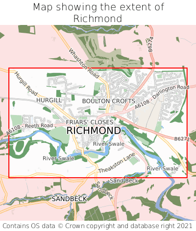 Map showing extent of Richmond as bounding box