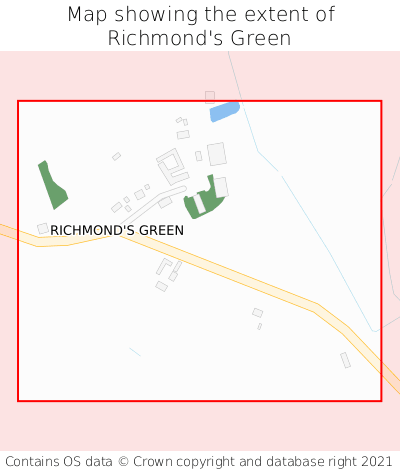 Map showing extent of Richmond's Green as bounding box