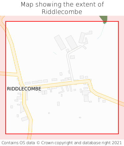 Map showing extent of Riddlecombe as bounding box