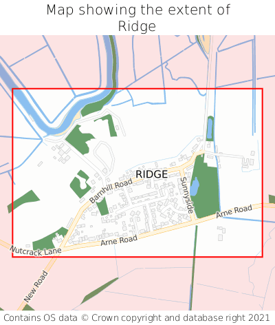 Map showing extent of Ridge as bounding box