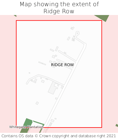 Map showing extent of Ridge Row as bounding box