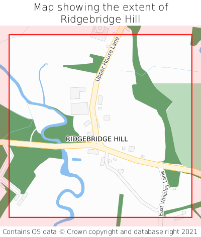 Map showing extent of Ridgebridge Hill as bounding box