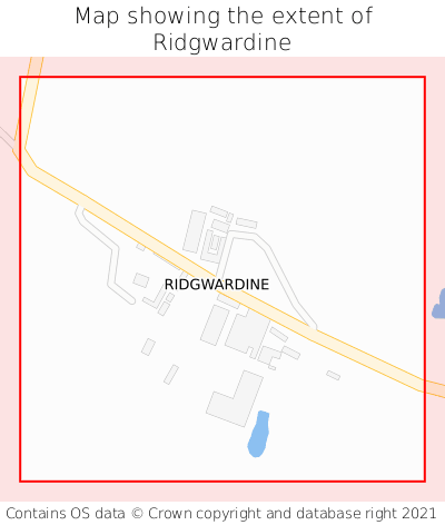 Map showing extent of Ridgwardine as bounding box