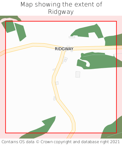 Map showing extent of Ridgway as bounding box