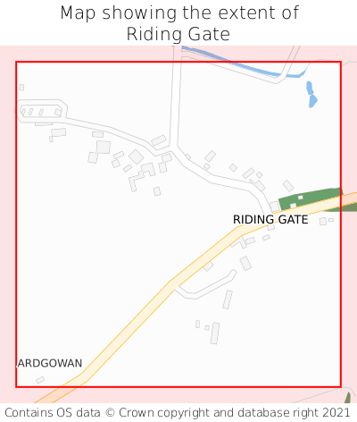 Map showing extent of Riding Gate as bounding box