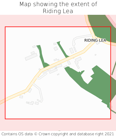 Map showing extent of Riding Lea as bounding box