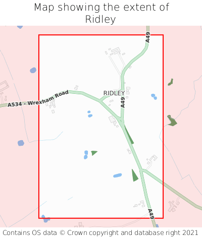 Map showing extent of Ridley as bounding box