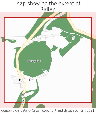 Map showing extent of Ridley as bounding box
