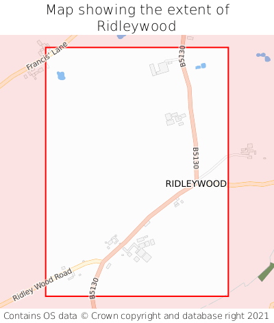 Map showing extent of Ridleywood as bounding box