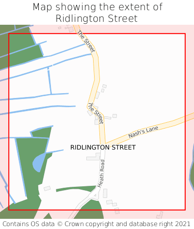 Map showing extent of Ridlington Street as bounding box
