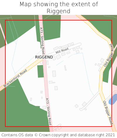 Map showing extent of Riggend as bounding box