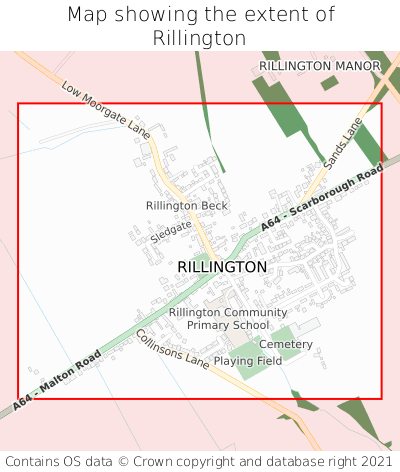 Map showing extent of Rillington as bounding box