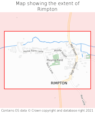 Map showing extent of Rimpton as bounding box