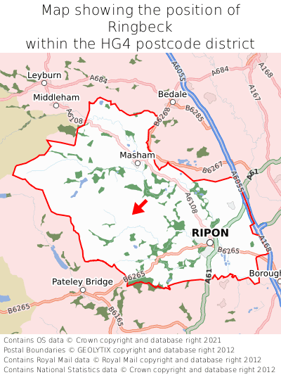 Map showing location of Ringbeck within HG4