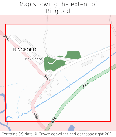 Map showing extent of Ringford as bounding box
