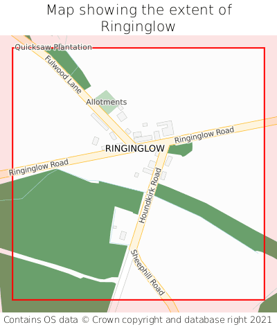 Map showing extent of Ringinglow as bounding box