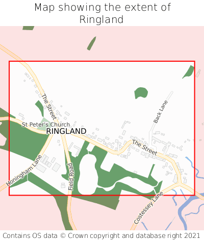 Map showing extent of Ringland as bounding box
