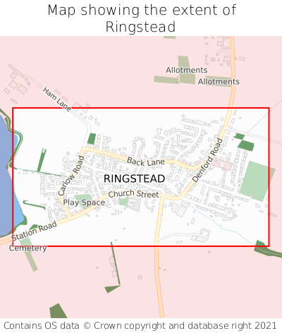 Map showing extent of Ringstead as bounding box