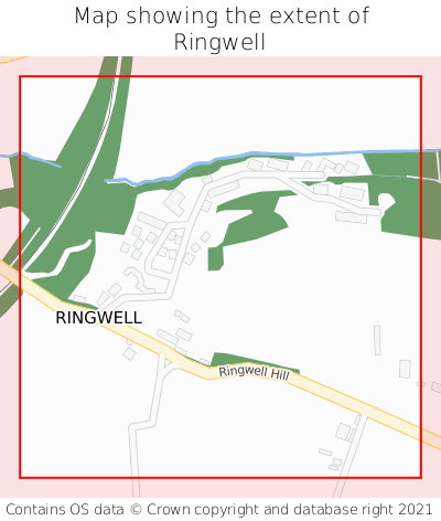 Map showing extent of Ringwell as bounding box