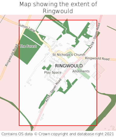 Map showing extent of Ringwould as bounding box