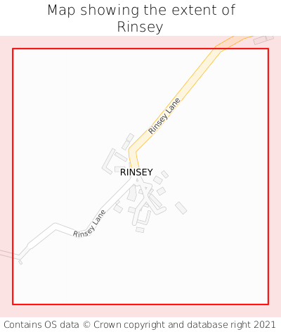 Map showing extent of Rinsey as bounding box