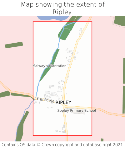 Map showing extent of Ripley as bounding box