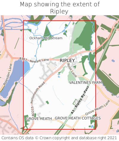 Map showing extent of Ripley as bounding box
