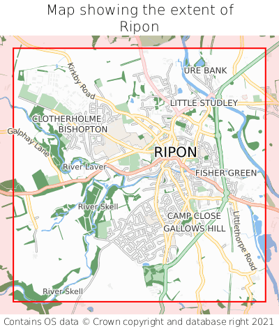 Map showing extent of Ripon as bounding box