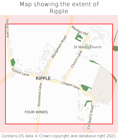 Map showing extent of Ripple as bounding box