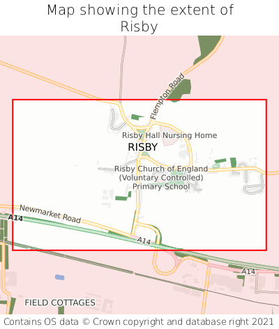 Map showing extent of Risby as bounding box