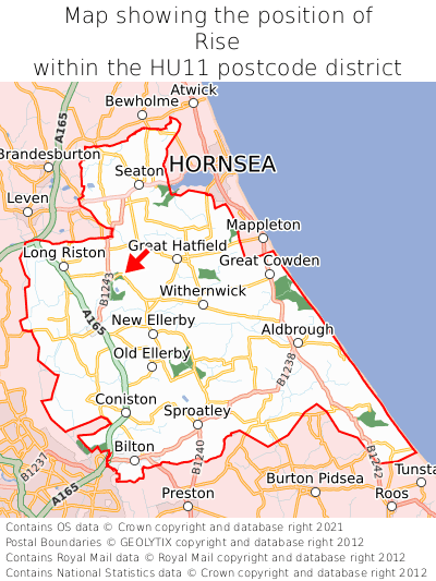 Map showing location of Rise within HU11