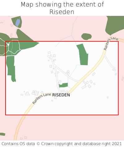 Map showing extent of Riseden as bounding box