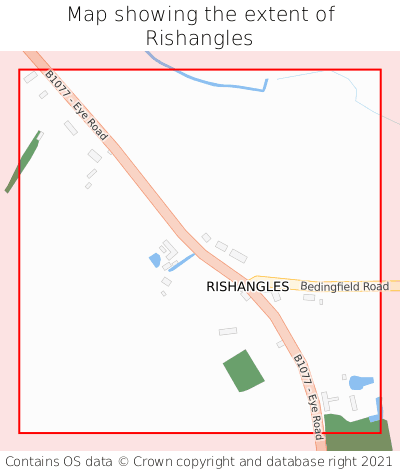 Map showing extent of Rishangles as bounding box
