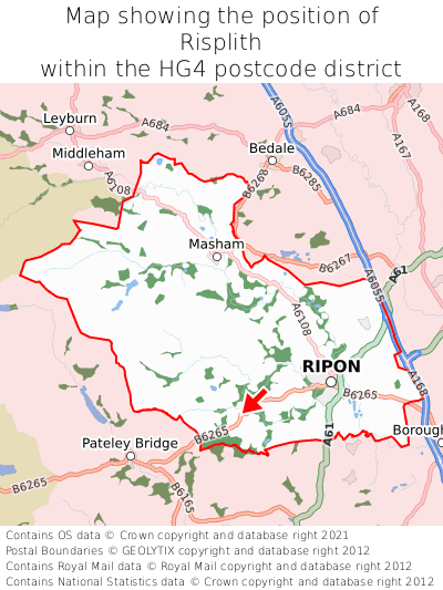 Map showing location of Risplith within HG4