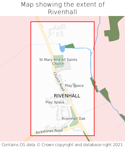 Map showing extent of Rivenhall as bounding box