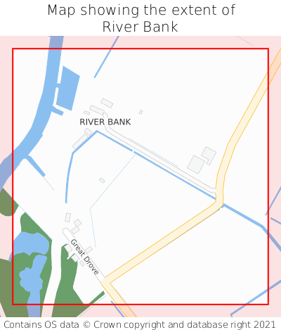 Map showing extent of River Bank as bounding box