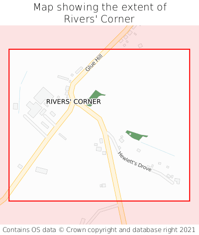 Map showing extent of Rivers' Corner as bounding box