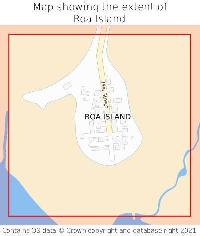 Map showing extent of Roa Island as bounding box