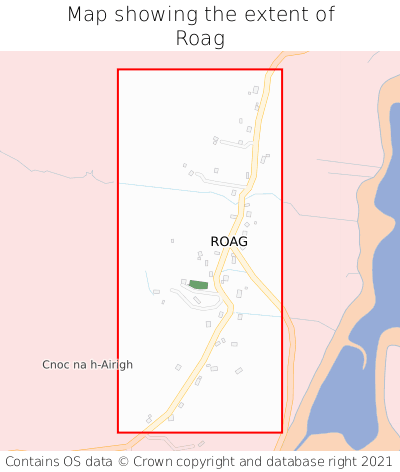 Map showing extent of Roag as bounding box