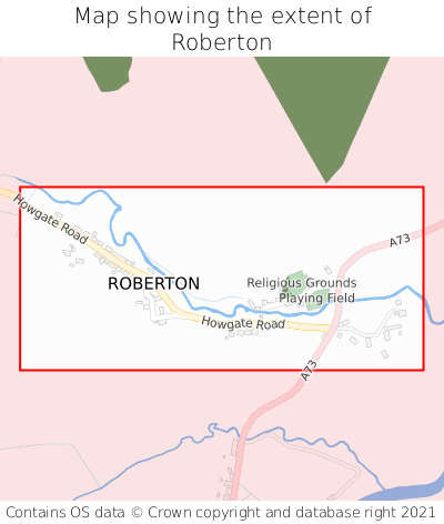 Map showing extent of Roberton as bounding box