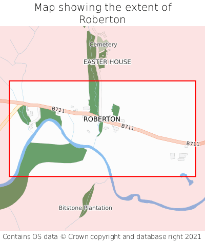 Map showing extent of Roberton as bounding box