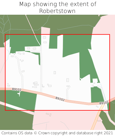 Map showing extent of Robertstown as bounding box