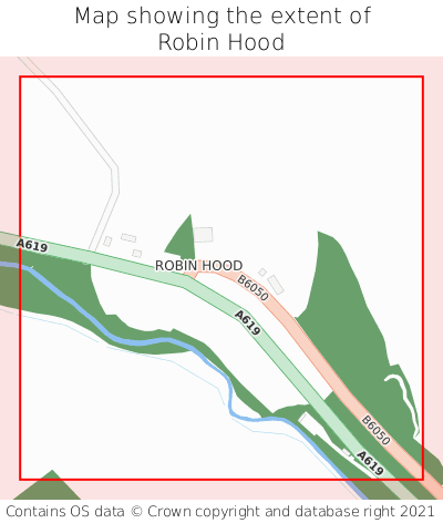 Map showing extent of Robin Hood as bounding box