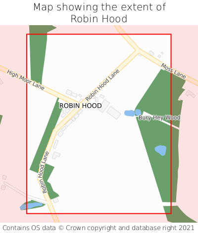 Map showing extent of Robin Hood as bounding box