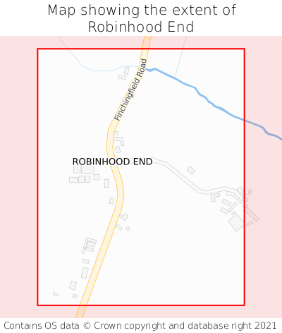 Map showing extent of Robinhood End as bounding box