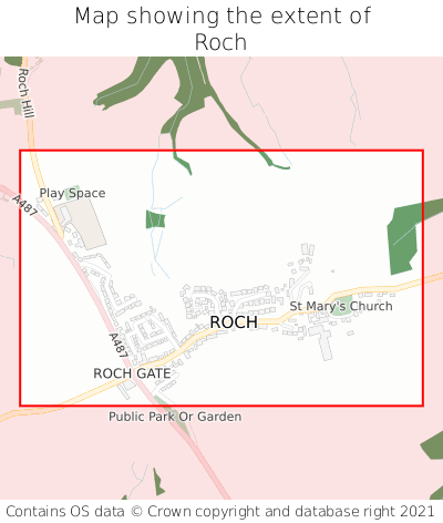 Map showing extent of Roch as bounding box