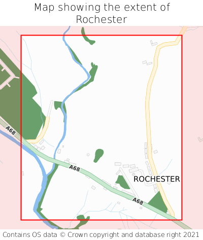 Map showing extent of Rochester as bounding box