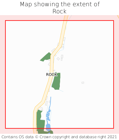 Map showing extent of Rock as bounding box