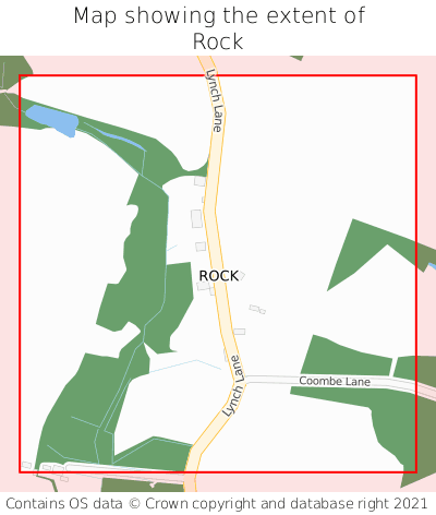 Map showing extent of Rock as bounding box