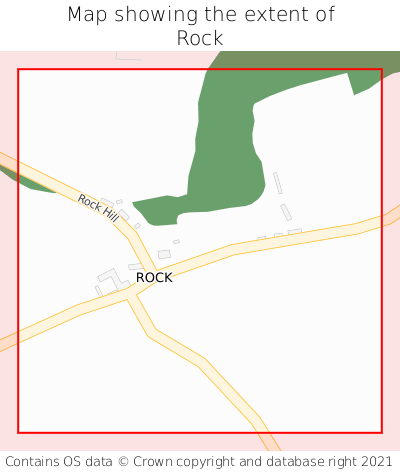 Map showing extent of Rock as bounding box